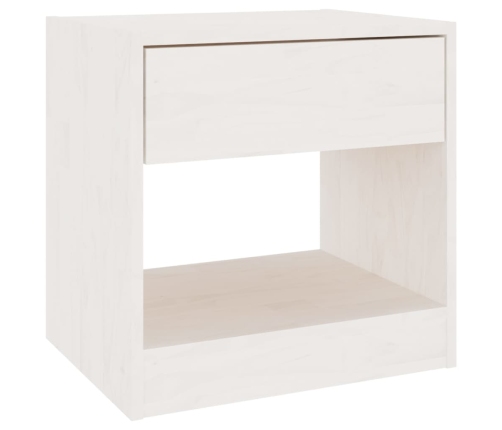 Mesita de noche madera maciza de pino blanco 40x31x40 cm