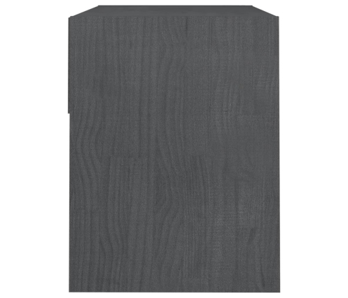 Mesita de noche madera maciza de pino gris 40x31x40 cm