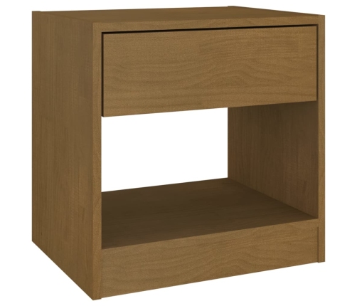 vidaXL Mesita de noche madera maciza de pino marrón miel 40x31x40 cm