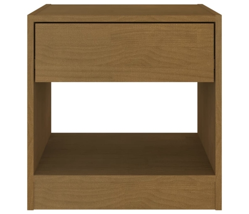 vidaXL Mesita de noche madera maciza de pino marrón miel 40x31x40 cm