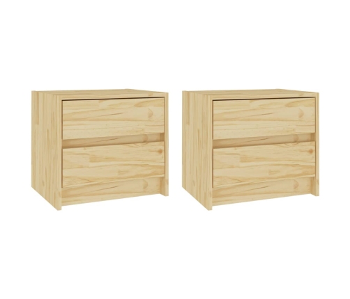 Mesitas de noche 2 uds madera maciza de pino 40x30,5x35,5 cm