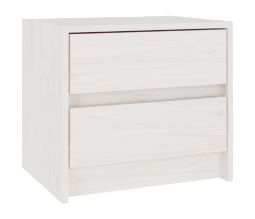 vidaXL Mesita de noche madera maciza de pino blanca 40x30,5x35,5 cm