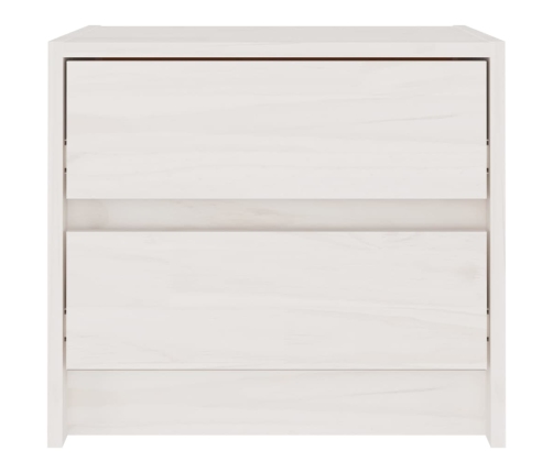 vidaXL Mesita de noche madera maciza de pino blanca 40x30,5x35,5 cm