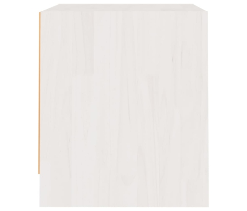 vidaXL Mesita de noche madera maciza de pino blanca 40x30,5x35,5 cm