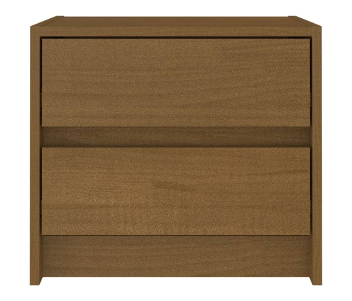 Mesita de noche madera maciza pino marrón miel 40x30,5x35,5 cm