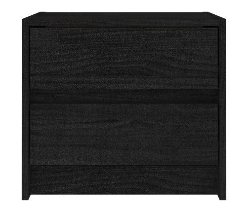 Mesitas de noche 2 uds madera maciza pino negro 40x30,5x35,5 cm