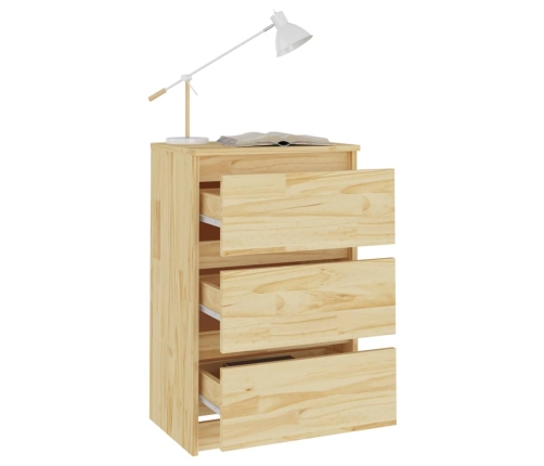 vidaXL Mesita de noche madera maciza de pino 40x29,5x64 cm