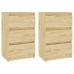 Mesitas de noche 2 uds madera maciza de pino 40x29,5x64 cm