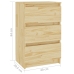 Mesitas de noche 2 uds madera maciza de pino 40x29,5x64 cm