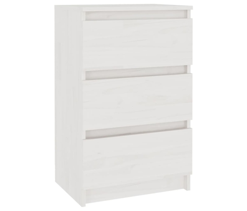 Mesita de noche madera maciza de pino blanca 40x29,5x64 cm