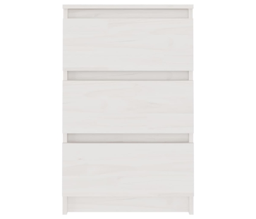 Mesita de noche madera maciza de pino blanca 40x29,5x64 cm