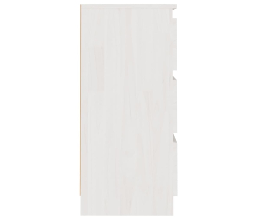 Mesita de noche madera maciza de pino blanca 40x29,5x64 cm