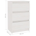 Mesita de noche madera maciza de pino blanca 40x29,5x64 cm