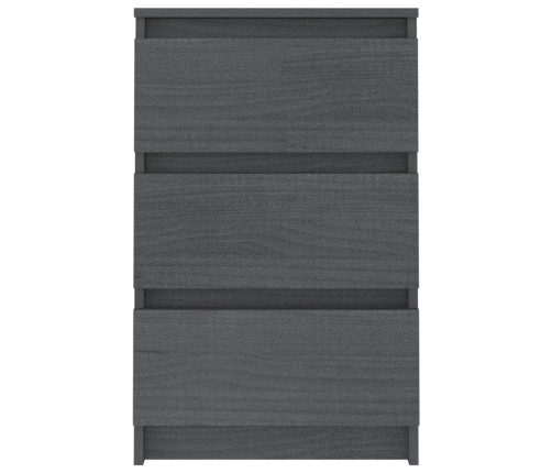 vidaXL Mesitas de noche 2 uds madera maciza de pino gris 40x29,5x64 cm