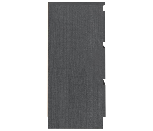 vidaXL Mesitas de noche 2 uds madera maciza de pino gris 40x29,5x64 cm