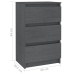 vidaXL Mesitas de noche 2 uds madera maciza de pino gris 40x29,5x64 cm