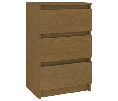 Mesita de noche madera maciza de pino marrón miel 40x29,5x64 cm