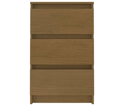 Mesita de noche madera maciza de pino marrón miel 40x29,5x64 cm