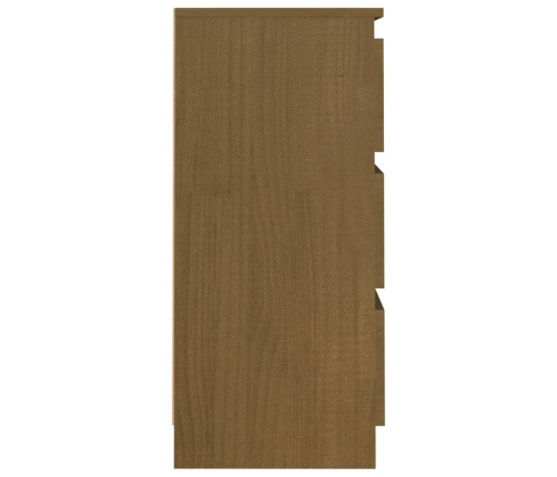 Mesita de noche madera maciza de pino marrón miel 40x29,5x64 cm