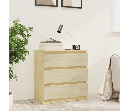 Mesita de noche madera maciza de pino 60x36x64 cm