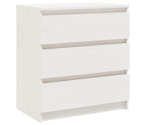 Mesita de noche madera maciza de mango blanco 60x36x64 cm