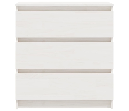 Mesita de noche madera maciza de mango blanco 60x36x64 cm