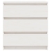 Mesita de noche madera maciza de mango blanco 60x36x64 cm