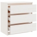 Mesita de noche madera maciza de mango blanco 60x36x64 cm