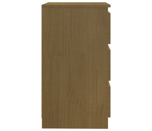 Mesita de noche madera maciza de mango marrón miel 60x36x64 cm