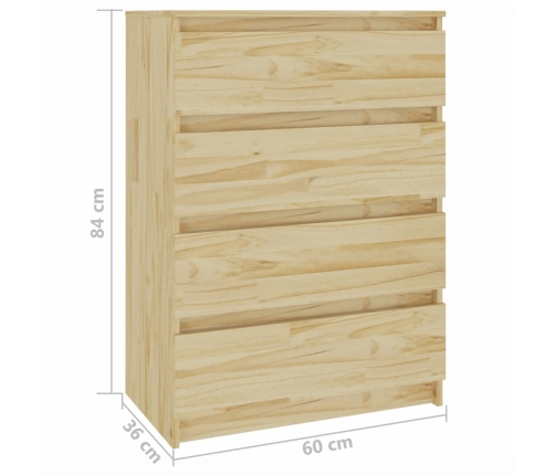 Mueble auxiliar madera maciza de pino 60x36x84 cm