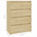 Mueble auxiliar madera maciza de pino 60x36x84 cm