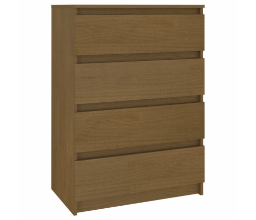 Armario auxiliar madera maciza de mango marrón miel 60x36x84 cm