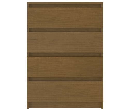 Armario auxiliar madera maciza de mango marrón miel 60x36x84 cm