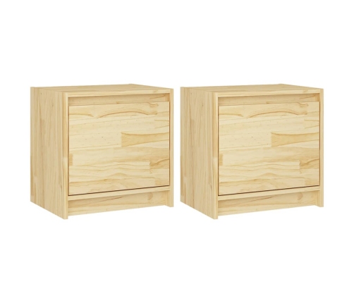 Mesitas de noche 2 uds madera maciza de pino 40x30,5x40 cm