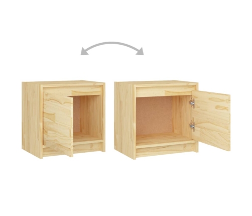 Mesitas de noche 2 uds madera maciza de pino 40x30,5x40 cm