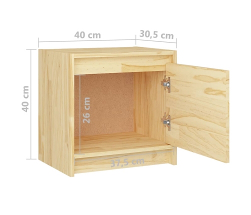 Mesitas de noche 2 uds madera maciza de pino 40x30,5x40 cm