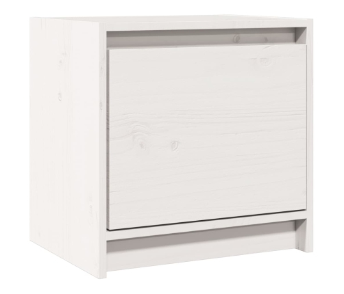 Mesita de noche madera maciza de mango blanco 40x30,5x40 cm