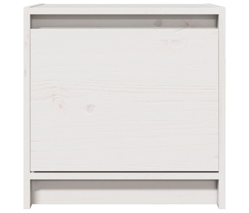 Mesita de noche madera maciza de mango blanco 40x30,5x40 cm