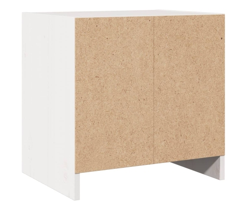 Mesita de noche madera maciza de mango blanco 40x30,5x40 cm