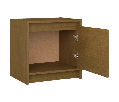 vidaXL Mesita de noche madera maciza de mango marrón miel 40x30,5x40cm