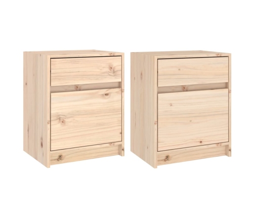 Mesitas de noche 2 uds madera maciza de pino 40x31x50 cm