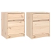 Mesitas de noche 2 uds madera maciza de pino 40x31x50 cm