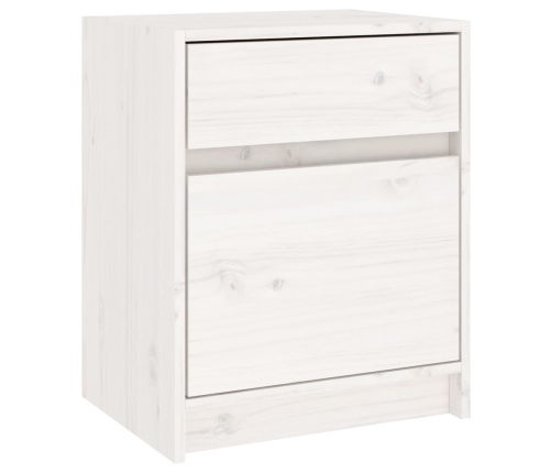 Mesita de noche madera maciza de pino blanca 40x31x50 cm