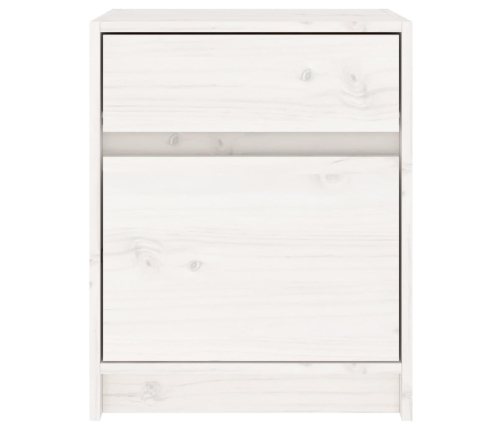 Mesita de noche madera maciza de pino blanca 40x31x50 cm