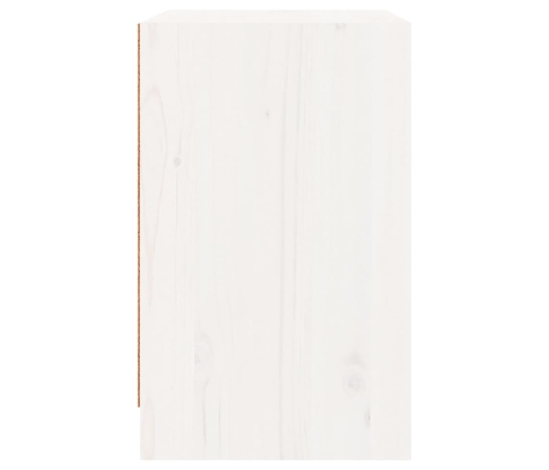 Mesita de noche madera maciza de pino blanca 40x31x50 cm