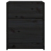 Mesita de noche madera maciza de pino negro 40x31x50 cm