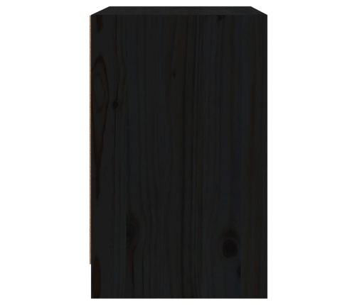 Mesita de noche madera maciza de pino negro 40x31x50 cm