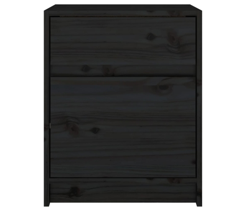 Mesitas de noche 2 uds madera maciza pino negro 40x31x50 cm