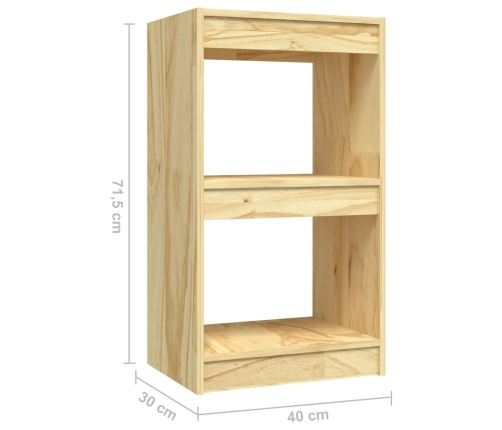 vidaXL Estantería madera maciza de pino 40x30x71,5 cm