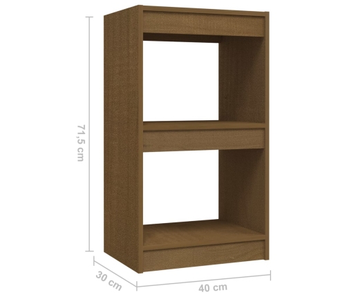 Estantería madera maciza de pino marrón miel 40x30x71,5 cm